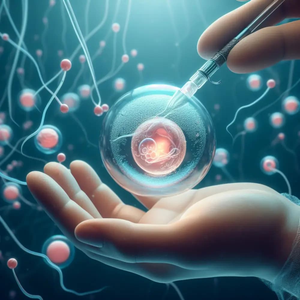 Blastocyst embryo under microscope